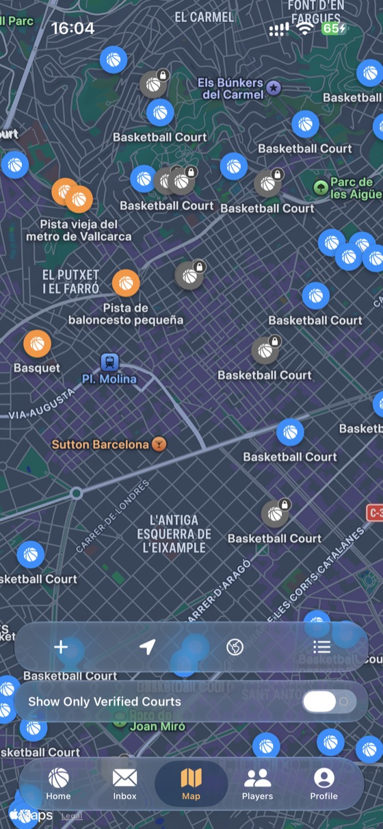 Hooper’s map of courts in Barcelona